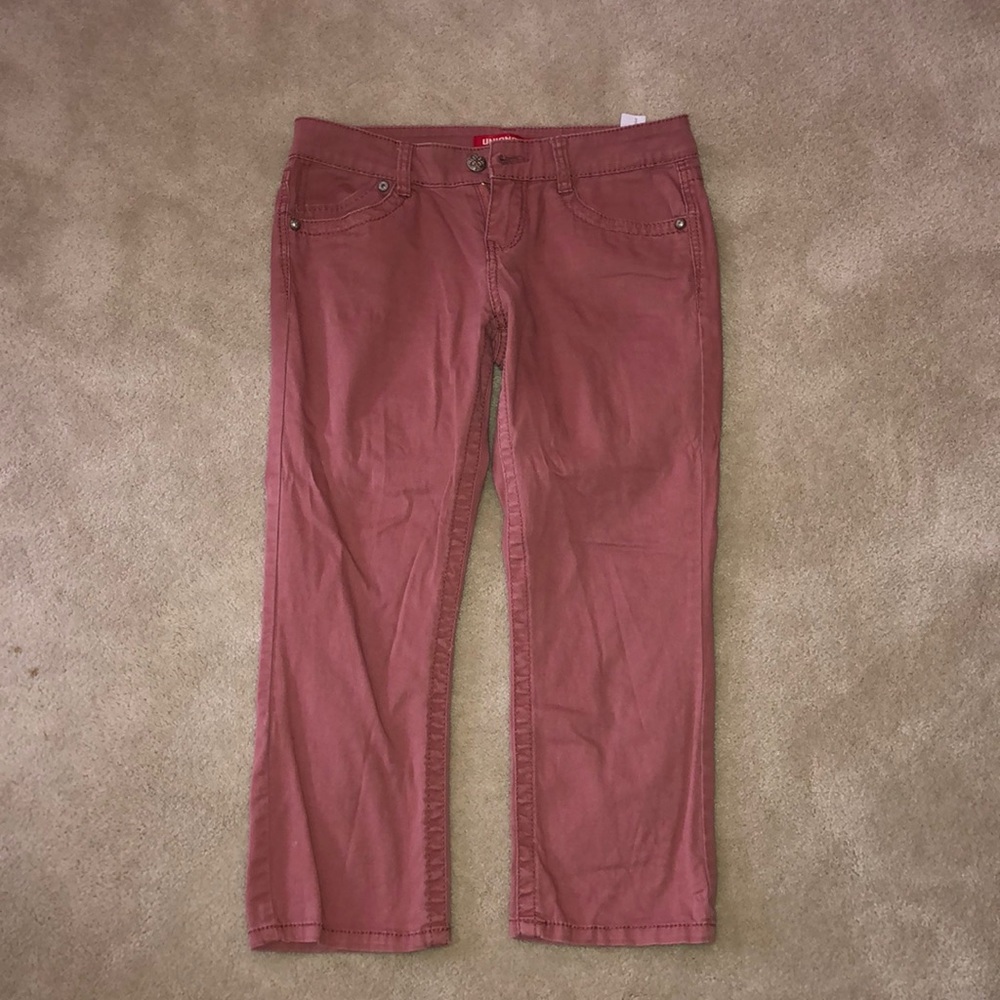 Dull Pink Jean Long Capris